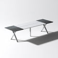 Table à manger aux lignes épurées, coloris gris