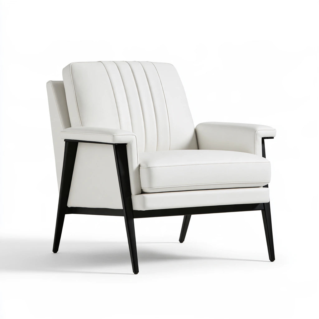 Chaise d'accueil de bureau en cuir, coloris blanc