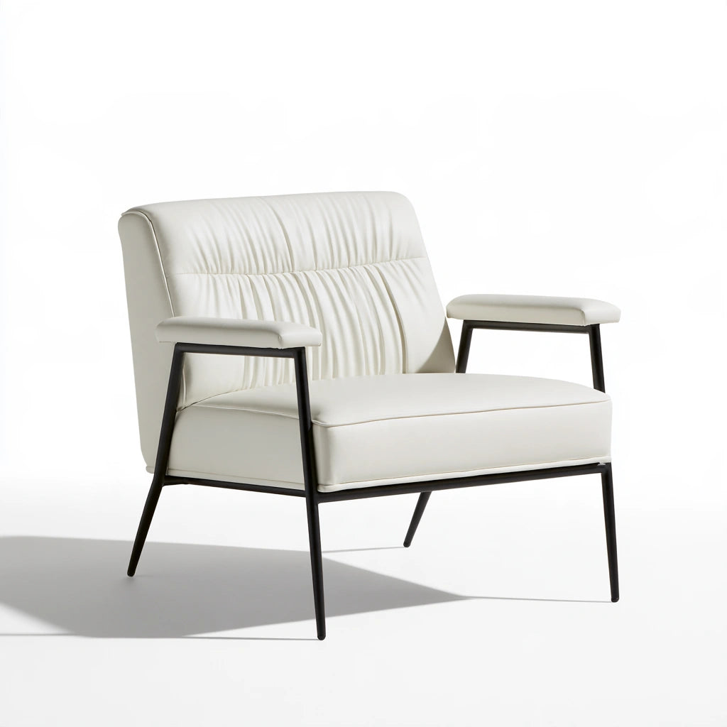 Chaise d'accueil de bureau en cuir, coloris blanc