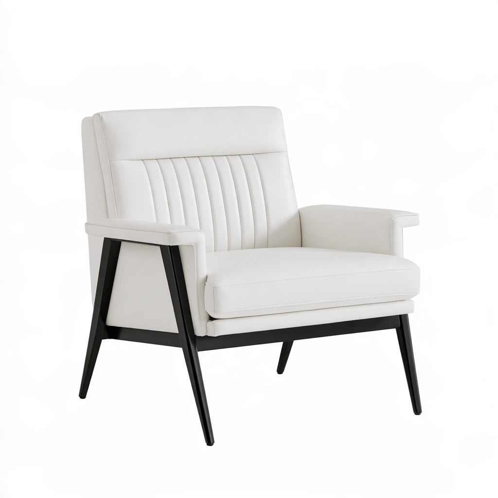 Chaise d'accueil de bureau en cuir, coloris blanc