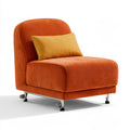 Fauteuil-lit convertible sans accoudoirs aux lignes épurées, coloris orange et jaune