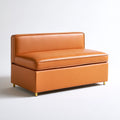 Banc avec rangement en similicuir, coloris orange
