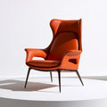 Fauteuil d'appoint en cuir, coloris orange