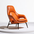 Fauteuil d'appoint en cuir, coloris orange