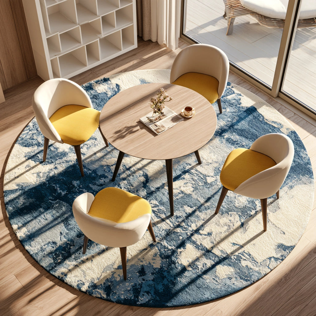 Ensemble repas table et quatre chaises aux lignes épurées, coloris gris