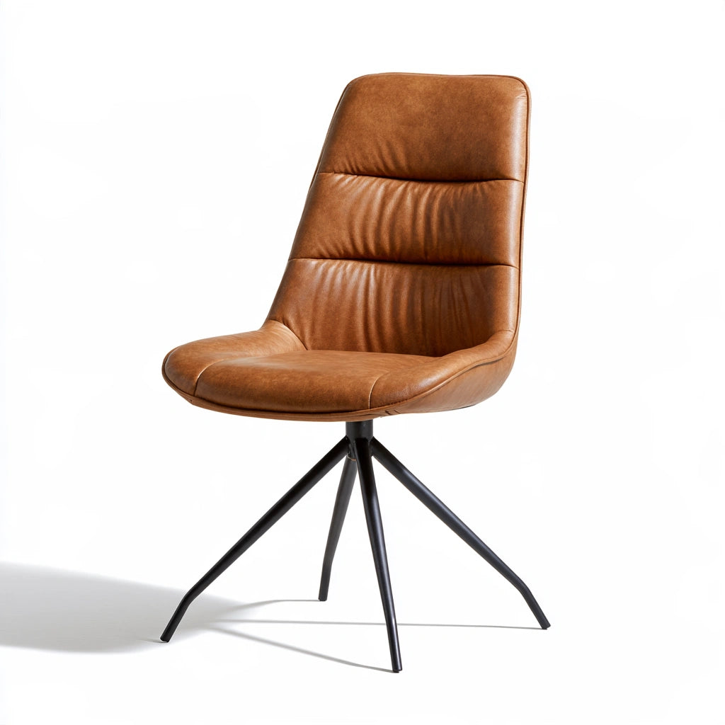 Fauteuil de bureau ergonomique en cuir, coloris fauve