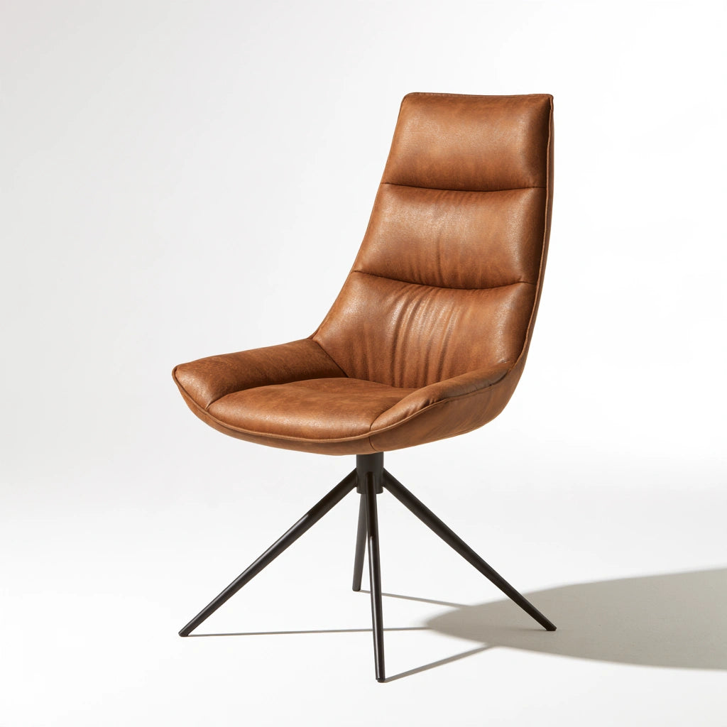 Fauteuil de bureau ergonomique en cuir, coloris fauve